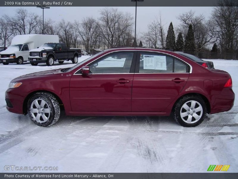 Ruby Red / Gray 2009 Kia Optima LX