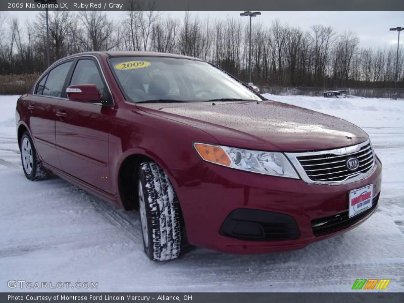 Ruby Red / Gray 2009 Kia Optima LX
