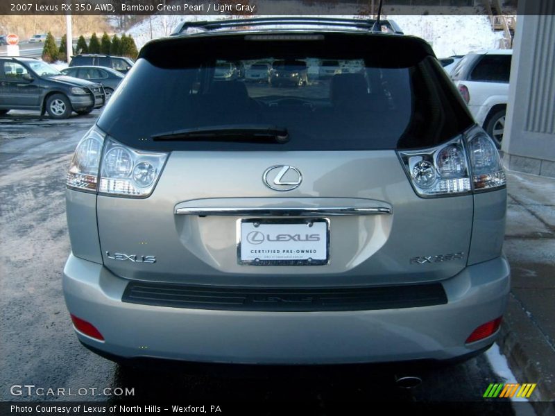 Bamboo Green Pearl / Light Gray 2007 Lexus RX 350 AWD