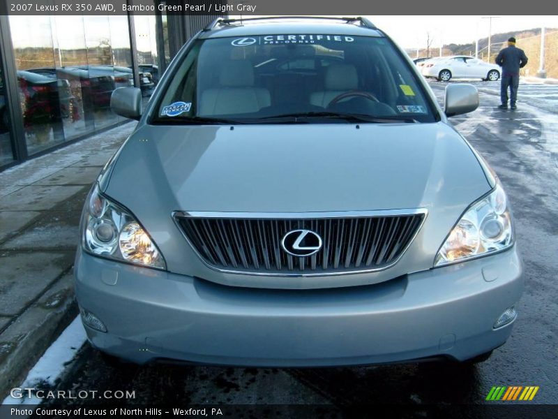 Bamboo Green Pearl / Light Gray 2007 Lexus RX 350 AWD