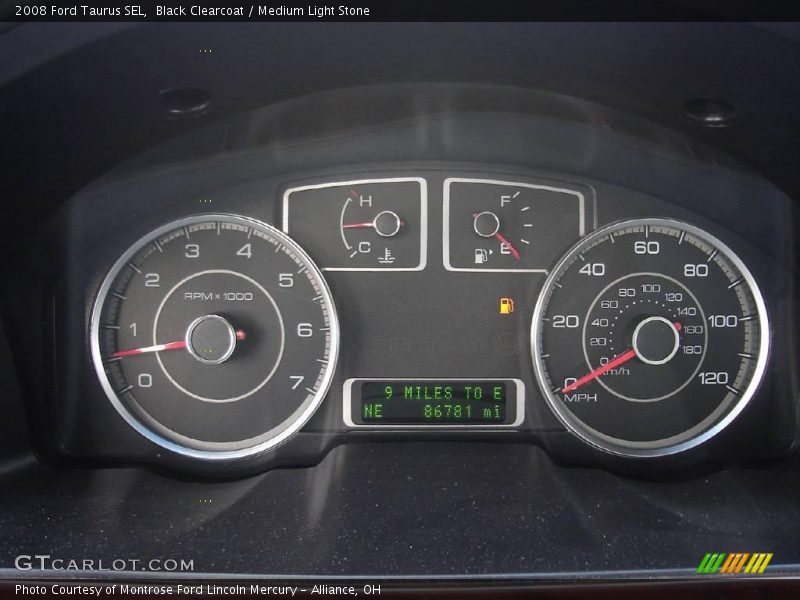 Black Clearcoat / Medium Light Stone 2008 Ford Taurus SEL