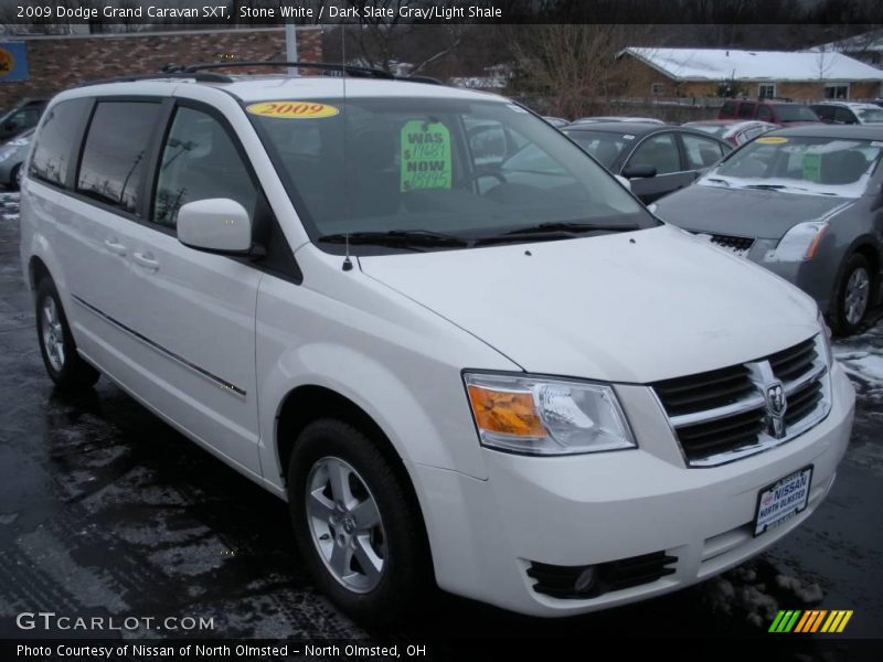 Stone White / Dark Slate Gray/Light Shale 2009 Dodge Grand Caravan SXT