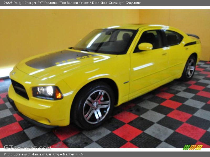 Top Banana Yellow / Dark Slate Gray/Light Graystone 2006 Dodge Charger R/T Daytona