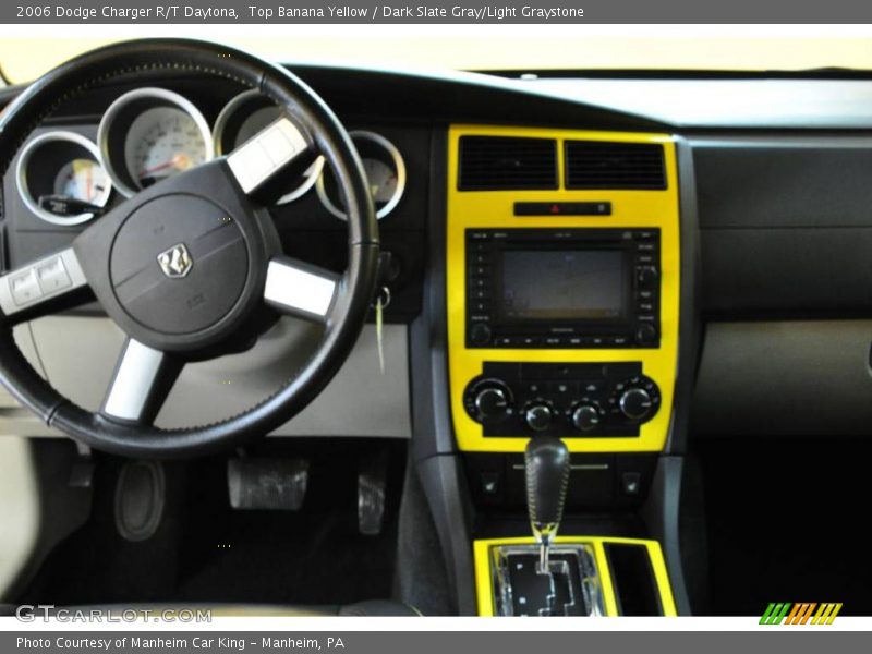 Top Banana Yellow / Dark Slate Gray/Light Graystone 2006 Dodge Charger R/T Daytona
