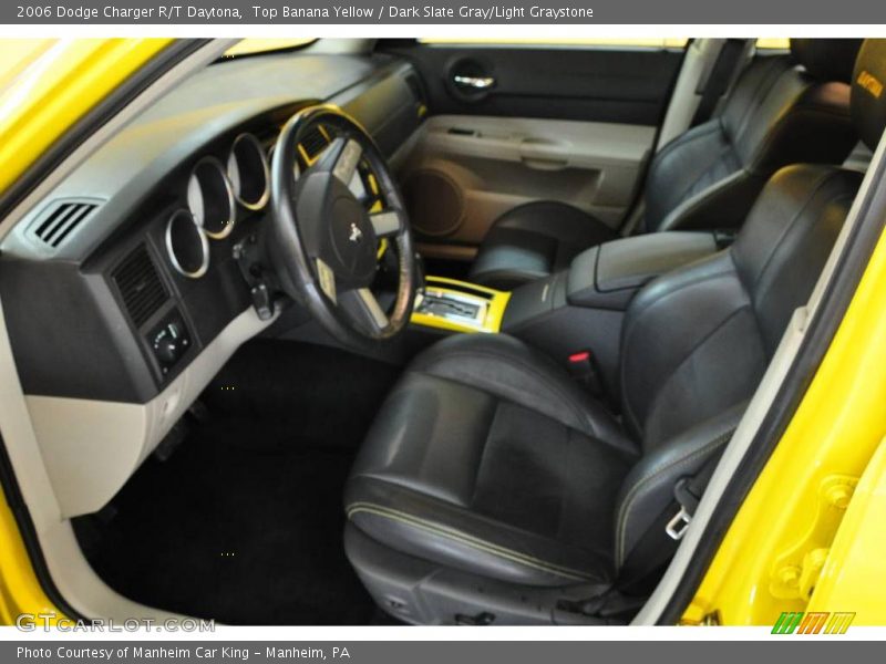 Top Banana Yellow / Dark Slate Gray/Light Graystone 2006 Dodge Charger R/T Daytona