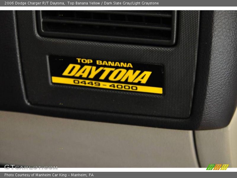 Top Banana Yellow / Dark Slate Gray/Light Graystone 2006 Dodge Charger R/T Daytona