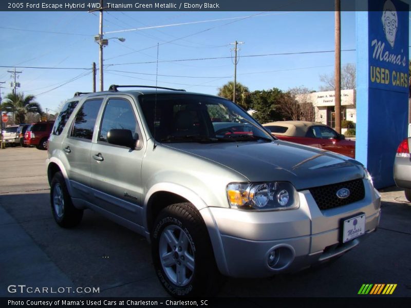 Titanium Green Metallic / Ebony Black 2005 Ford Escape Hybrid 4WD