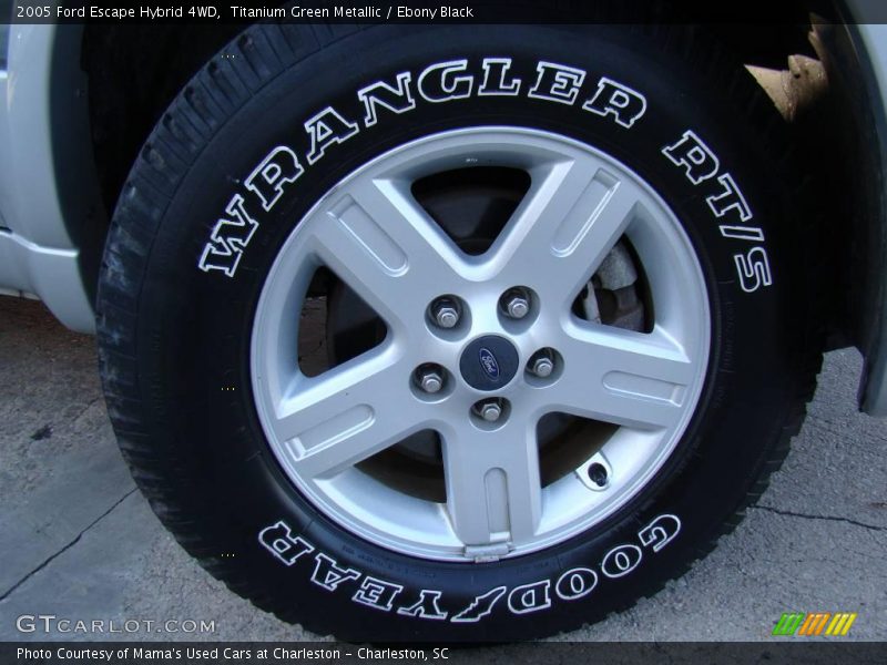 Titanium Green Metallic / Ebony Black 2005 Ford Escape Hybrid 4WD