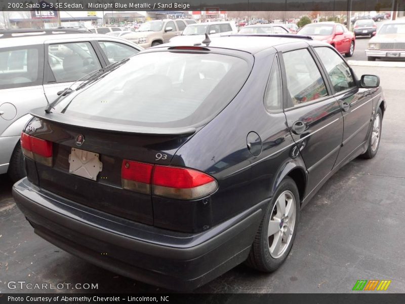 Midnight Blue Metallic / Sand Beige 2002 Saab 9-3 SE Sedan