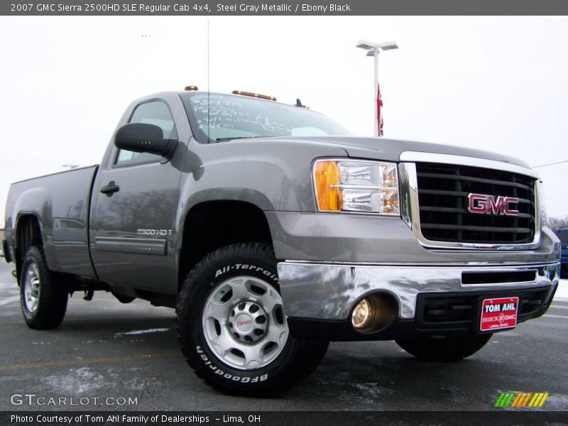 Steel Gray Metallic / Ebony Black 2007 GMC Sierra 2500HD SLE Regular Cab 4x4