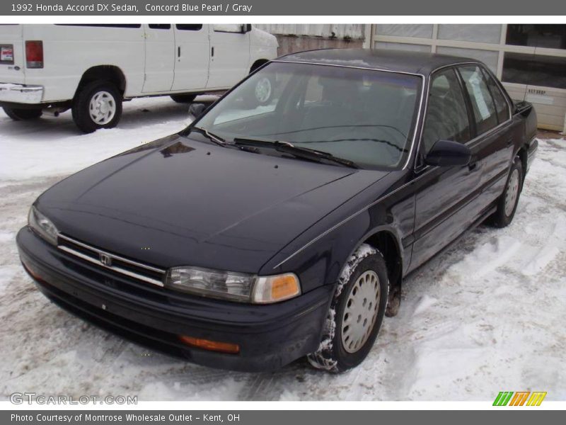 Concord Blue Pearl / Gray 1992 Honda Accord DX Sedan