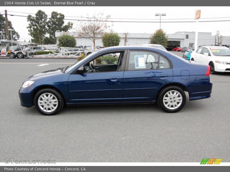 Eternal Blue Pearl / Gray 2004 Honda Civic LX Sedan