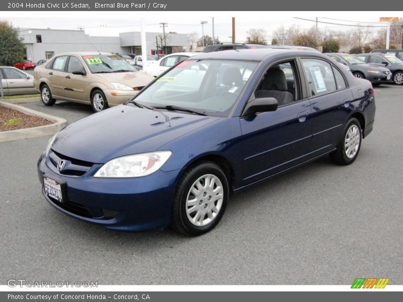Eternal Blue Pearl / Gray 2004 Honda Civic LX Sedan