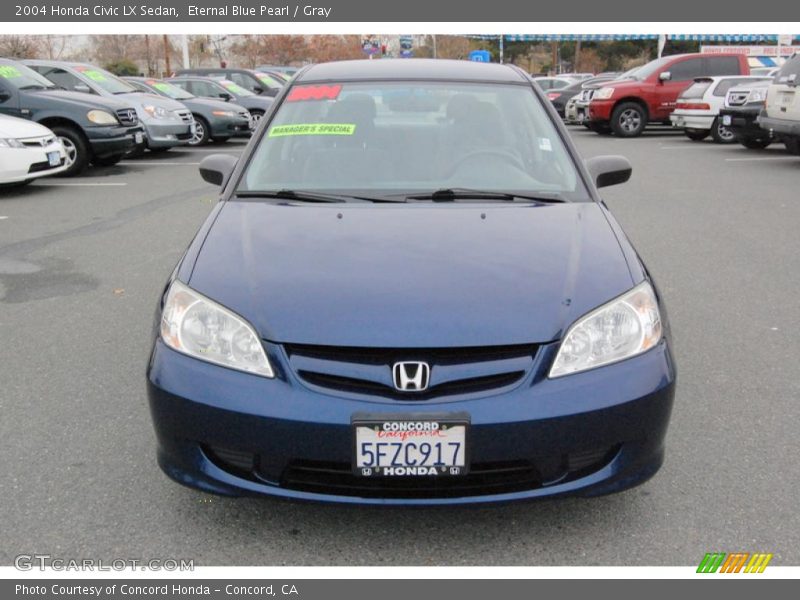Eternal Blue Pearl / Gray 2004 Honda Civic LX Sedan