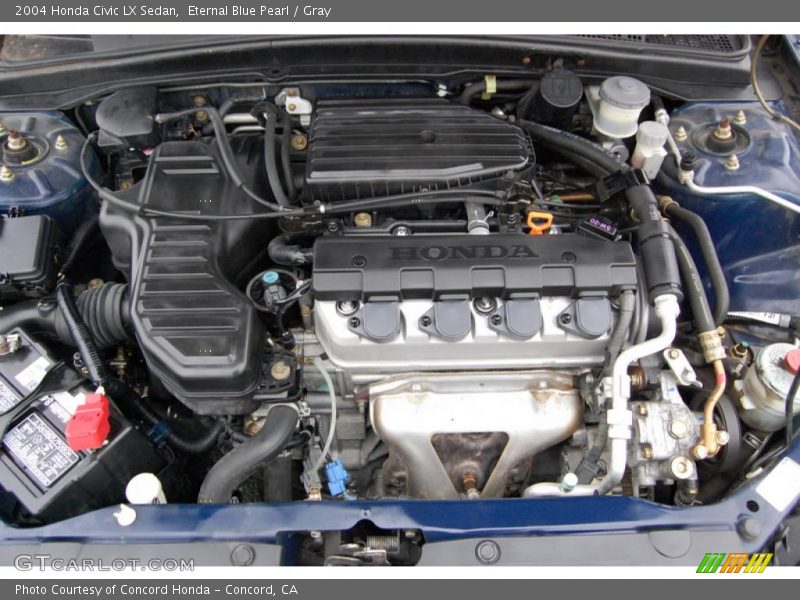 Eternal Blue Pearl / Gray 2004 Honda Civic LX Sedan