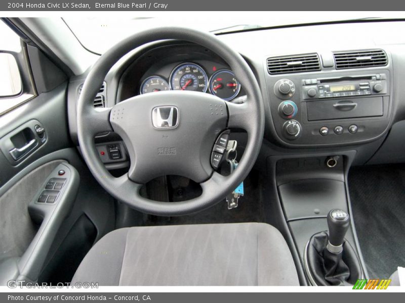 Eternal Blue Pearl / Gray 2004 Honda Civic LX Sedan