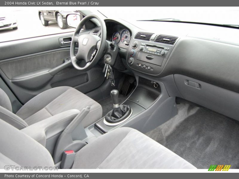 Eternal Blue Pearl / Gray 2004 Honda Civic LX Sedan