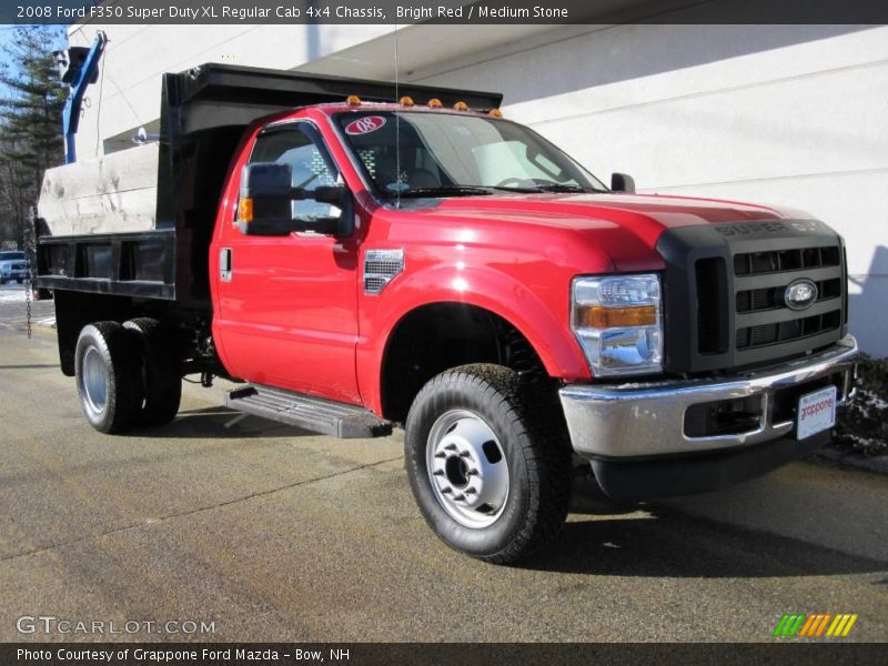 Bright Red / Medium Stone 2008 Ford F350 Super Duty XL Regular Cab 4x4 Chassis