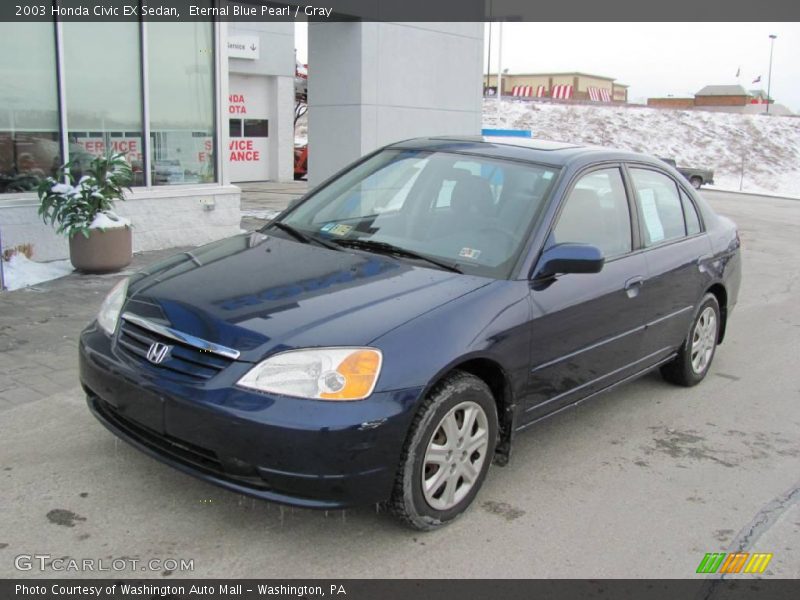 Eternal Blue Pearl / Gray 2003 Honda Civic EX Sedan