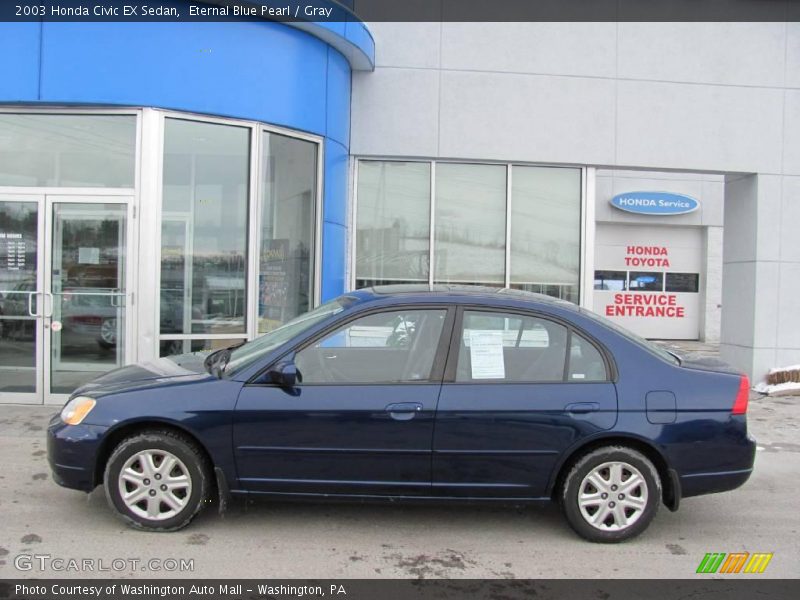 Eternal Blue Pearl / Gray 2003 Honda Civic EX Sedan