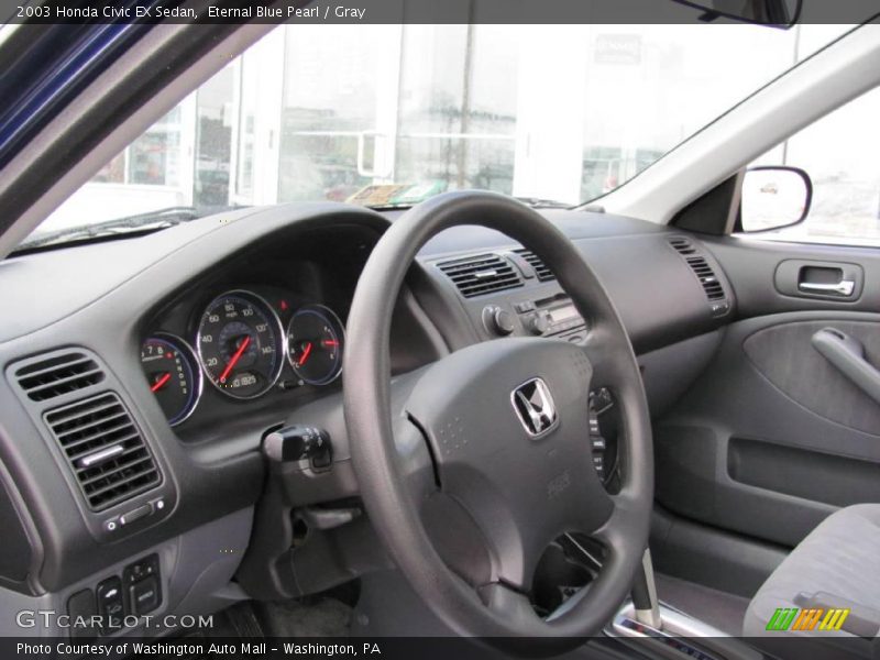 Eternal Blue Pearl / Gray 2003 Honda Civic EX Sedan