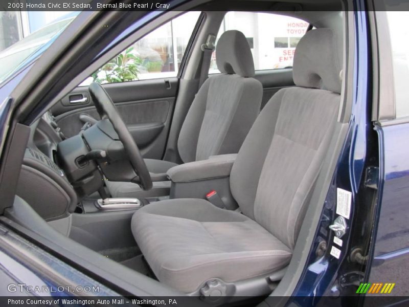 Eternal Blue Pearl / Gray 2003 Honda Civic EX Sedan