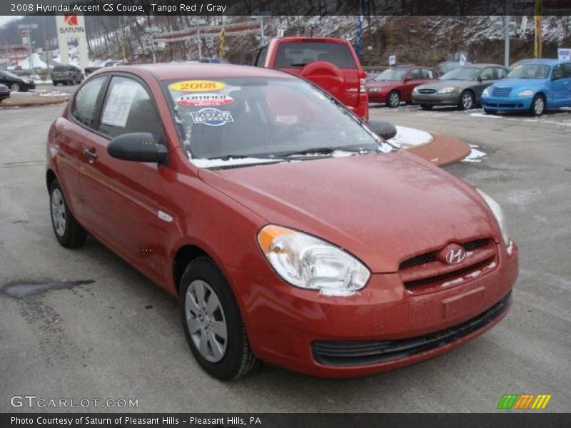 Tango Red / Gray 2008 Hyundai Accent GS Coupe