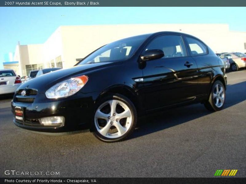 Ebony Black / Black 2007 Hyundai Accent SE Coupe