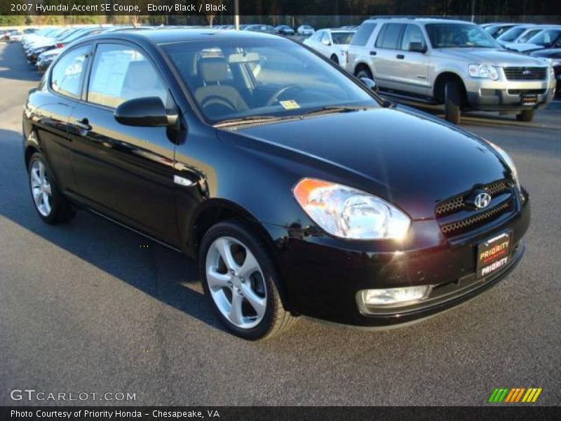 Ebony Black / Black 2007 Hyundai Accent SE Coupe