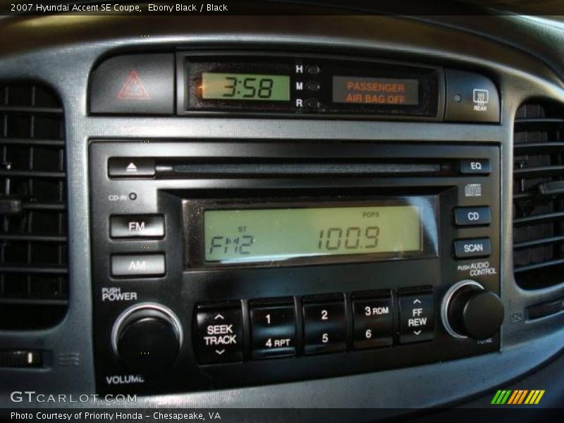 Ebony Black / Black 2007 Hyundai Accent SE Coupe