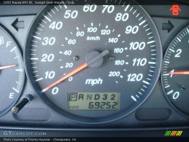 Sunlight Silver Metallic / Gray 2003 Mazda MPV ES