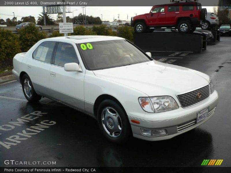 Diamond White Pearl / Gray 2000 Lexus LS 400