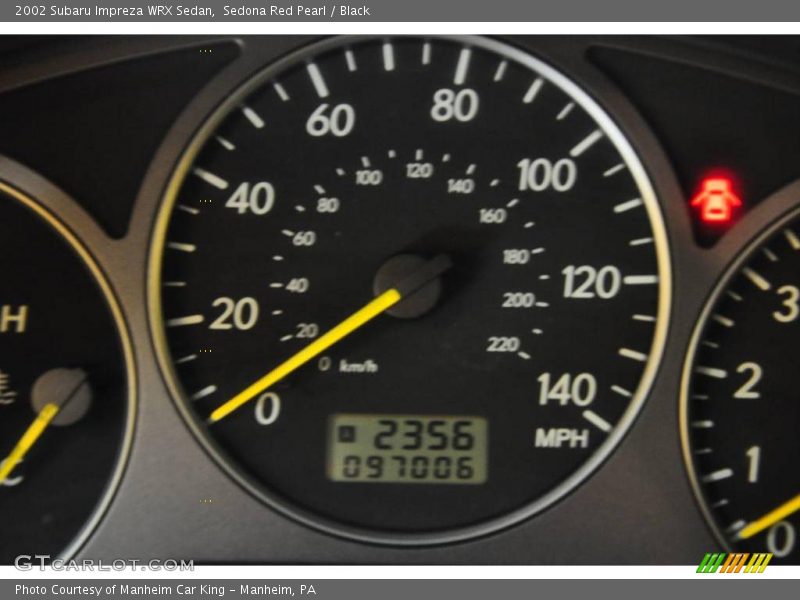 Sedona Red Pearl / Black 2002 Subaru Impreza WRX Sedan
