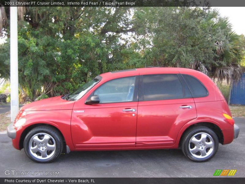 Inferno Red Pearl / Taupe/Pearl Beige 2001 Chrysler PT Cruiser Limited