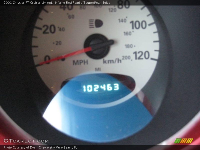 Inferno Red Pearl / Taupe/Pearl Beige 2001 Chrysler PT Cruiser Limited