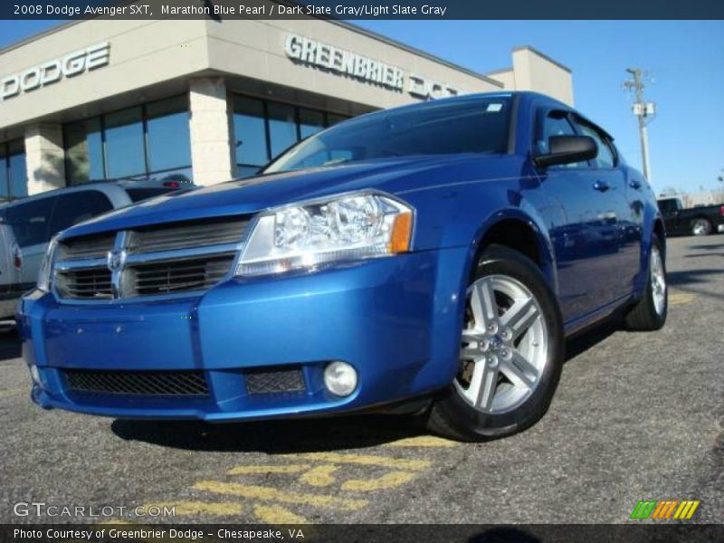 Marathon Blue Pearl / Dark Slate Gray/Light Slate Gray 2008 Dodge Avenger SXT