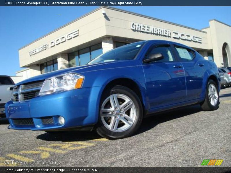 Marathon Blue Pearl / Dark Slate Gray/Light Slate Gray 2008 Dodge Avenger SXT
