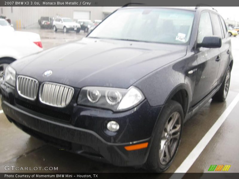 Monaco Blue Metallic / Grey 2007 BMW X3 3.0si