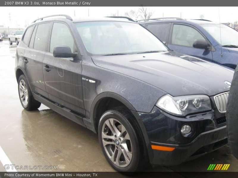 Monaco Blue Metallic / Grey 2007 BMW X3 3.0si