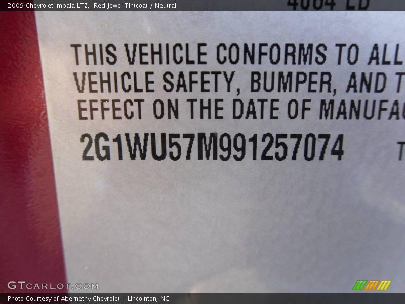 Red Jewel Tintcoat / Neutral 2009 Chevrolet Impala LTZ