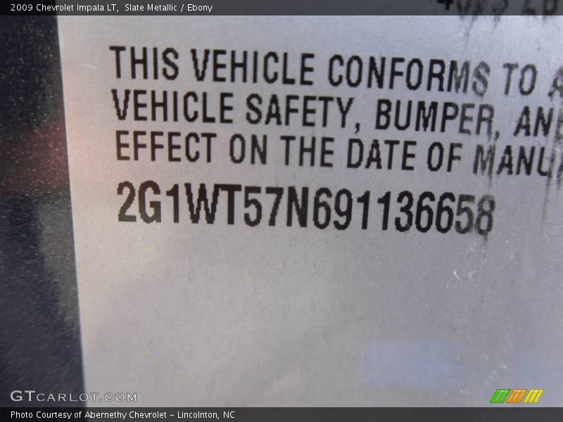 Slate Metallic / Ebony 2009 Chevrolet Impala LT