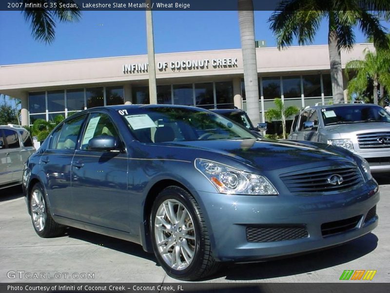 Lakeshore Slate Metallic / Wheat Beige 2007 Infiniti G 35 Sedan