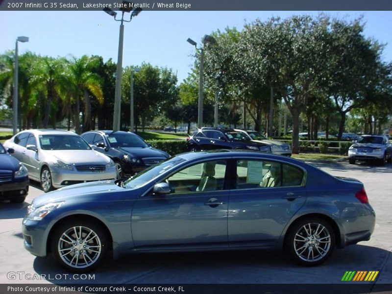 Lakeshore Slate Metallic / Wheat Beige 2007 Infiniti G 35 Sedan