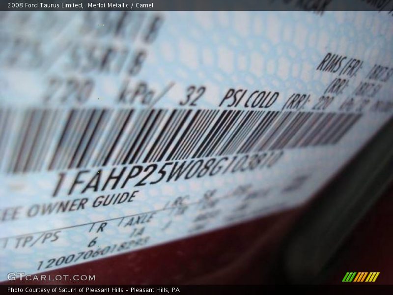 Merlot Metallic / Camel 2008 Ford Taurus Limited