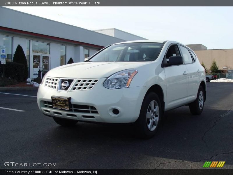 Phantom White Pearl / Black 2008 Nissan Rogue S AWD