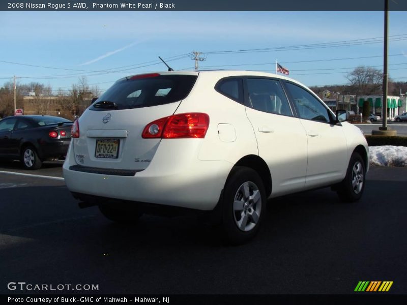 Phantom White Pearl / Black 2008 Nissan Rogue S AWD