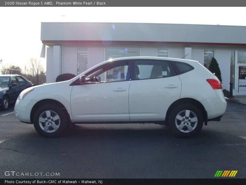 Phantom White Pearl / Black 2008 Nissan Rogue S AWD