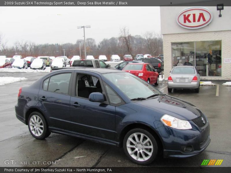Deep Sea Blue Metallic / Black 2009 Suzuki SX4 Technology Sport Sedan