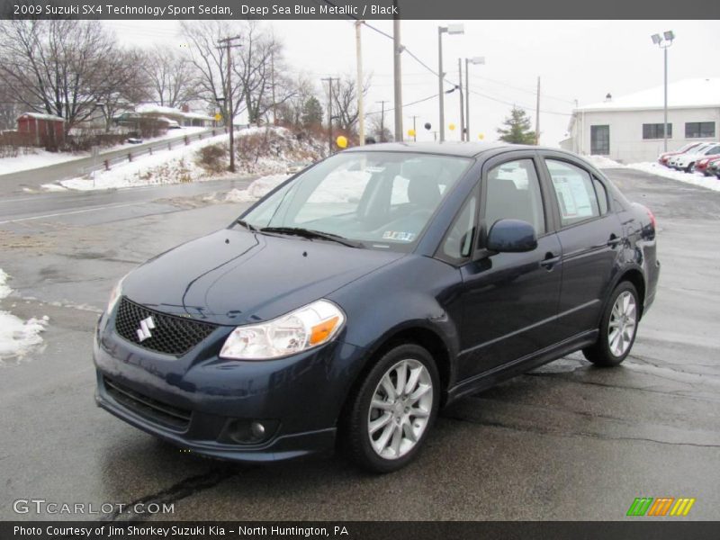 Deep Sea Blue Metallic / Black 2009 Suzuki SX4 Technology Sport Sedan