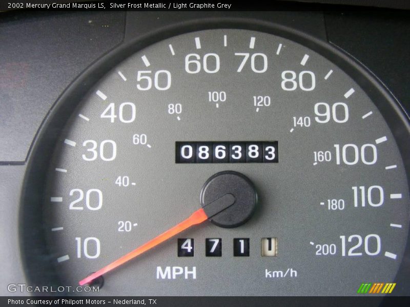 Silver Frost Metallic / Light Graphite Grey 2002 Mercury Grand Marquis LS